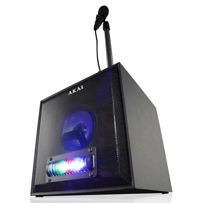 Akai 6W Rms Portable Party Speaker with Microphone &amp; Stand - Black | A58183 from Akai - DID Electrical