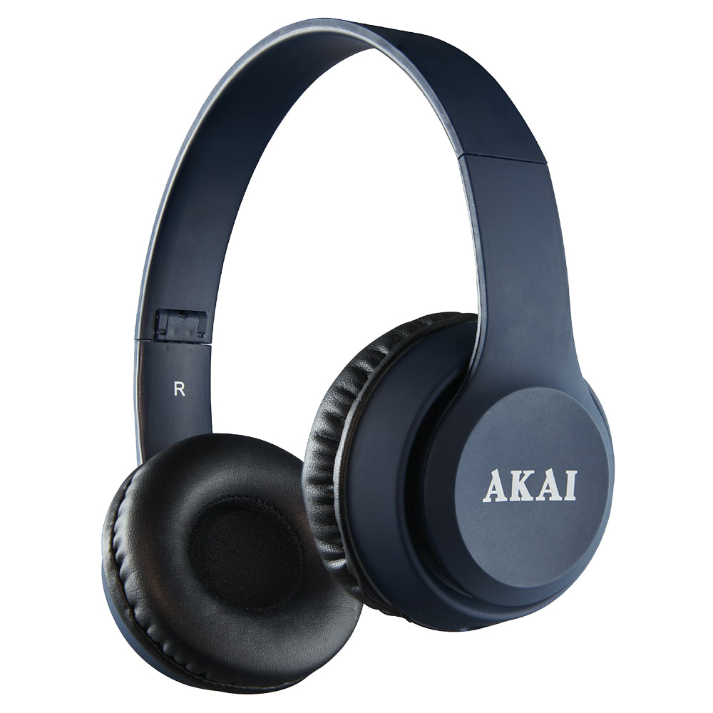 Akai Bluetooth Over-Ear Wireless Headphones with Built-in Microphone - Blue | A61074BLU from Akai - DID Electrical