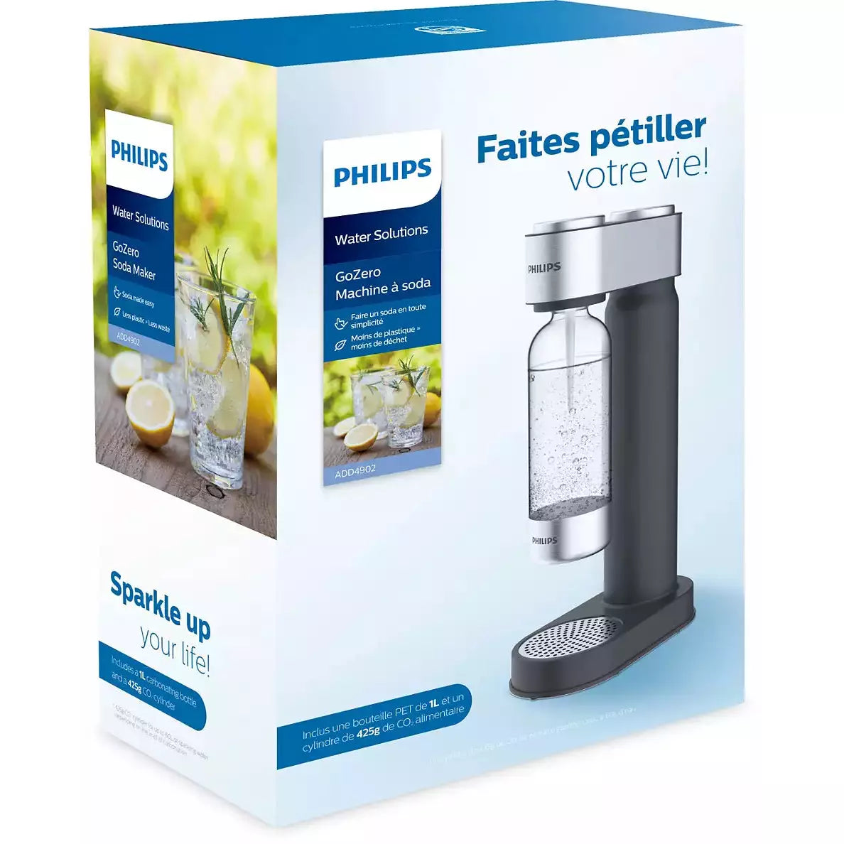 Philips GoZero Soda Maker - Black &amp; Stainless Steel | ADD4902BK/10 from Philips - DID Electrical