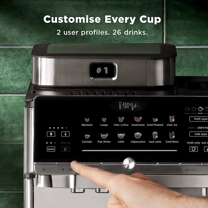Ninja AutoBarista Pro Automatic Espresso Machine - Black & Stainless Steel | AE1051UK