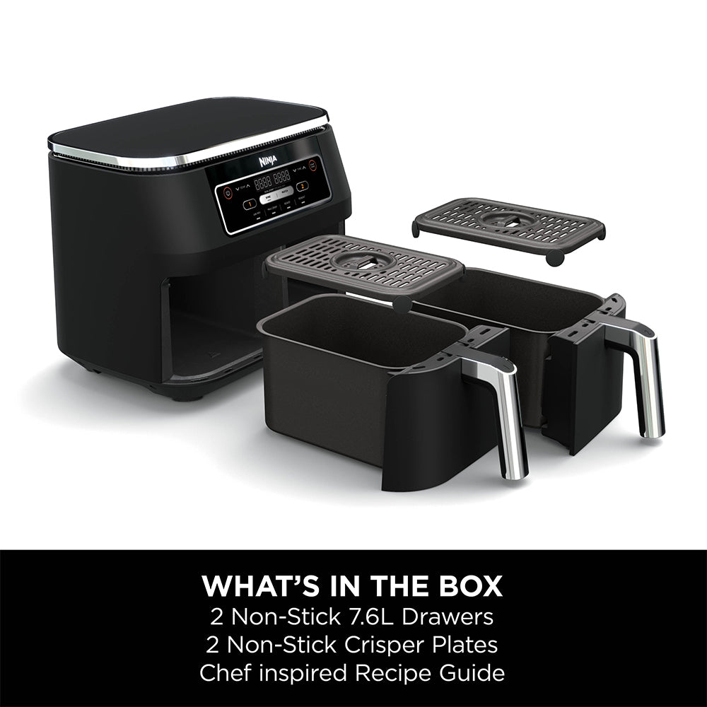 Ninja Foodi 4-in-1 Dual Zone 7.6L Air Fryer - Black | AF200UK from Ninja - DID Electrical
