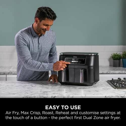 Ninja Foodi 4-in-1 Dual Zone 7.6L Air Fryer - Black | AF200UK from Ninja - DID Electrical