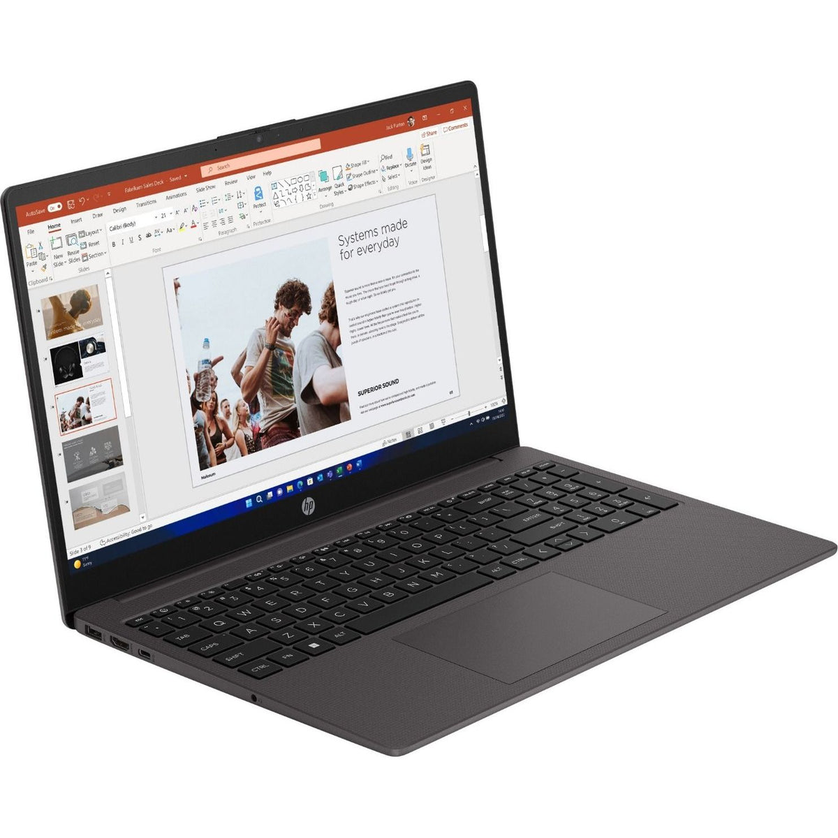 HP 255 G10 AMD Ryzen 5 15.6" 8GB/256GB Laptop - Dark Ash Silver | AK9U8ATABU from HP - DID Electrical