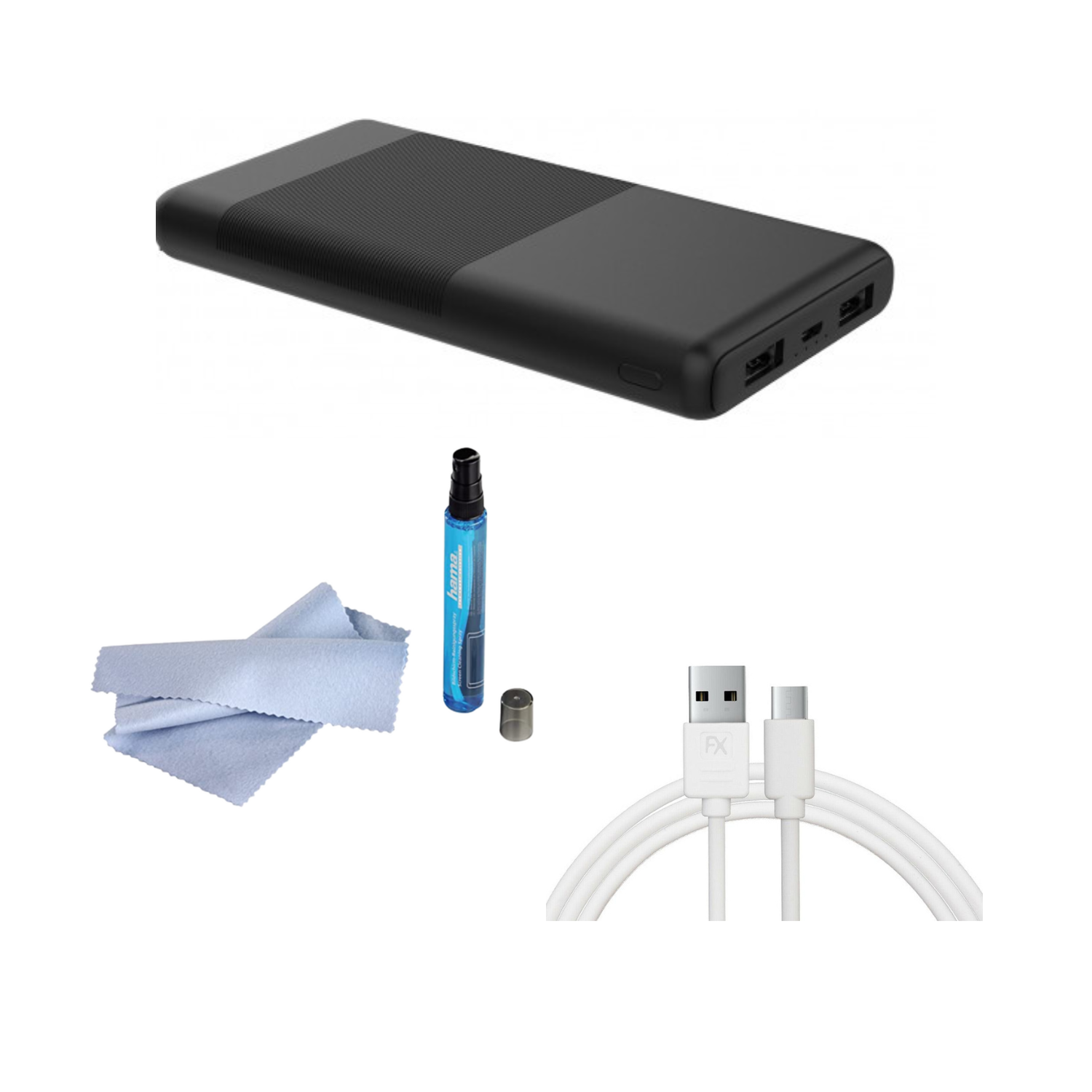 Contact 10000mAh Fast Charge Power Bank Bundle - Black | ANDROID 1 PACKAGE from Contact - DID Electrical