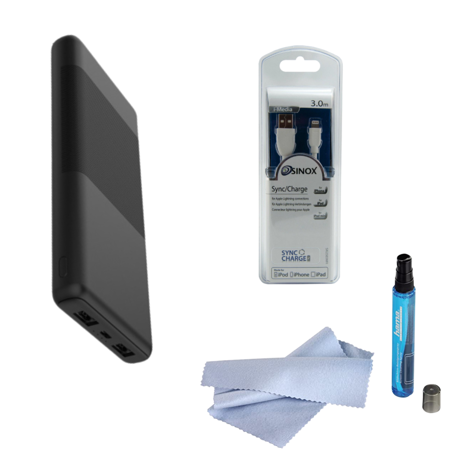 Contact 10000mAh Fast Charge Power Bank Bundle - Black | APPLE 1 PACKAGE from Contact - DID Electrical