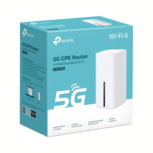 TP Link AX1800 5G Wireless Dual-Band Gigabit Router - White | ARCHER NX200