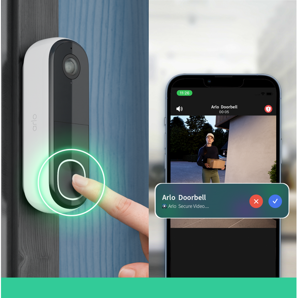 Arlo 2K Wireless Video Doorbell - White | AVD4001100EUS from Arlo - DID Electrical