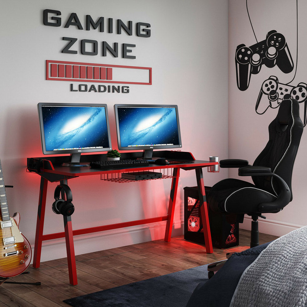 Alphason Fuego Gaming Desk - Black &amp; Red | AW9230 from Alphason - DID Electrical