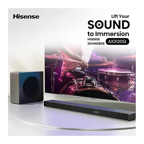 Hisense 3.1.2 Wireless Soundbar with Subwoofer - Black | AX3120Q from Hisense - DID Electrical