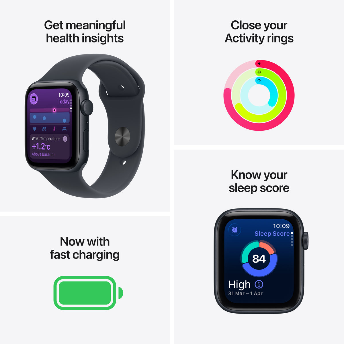 Apple Watch SE 3 GPS 44MM Midnight Aluminium Case with Midnight Sport Band - M/L | MEHQ4MP/A from Apple - DID Electrical