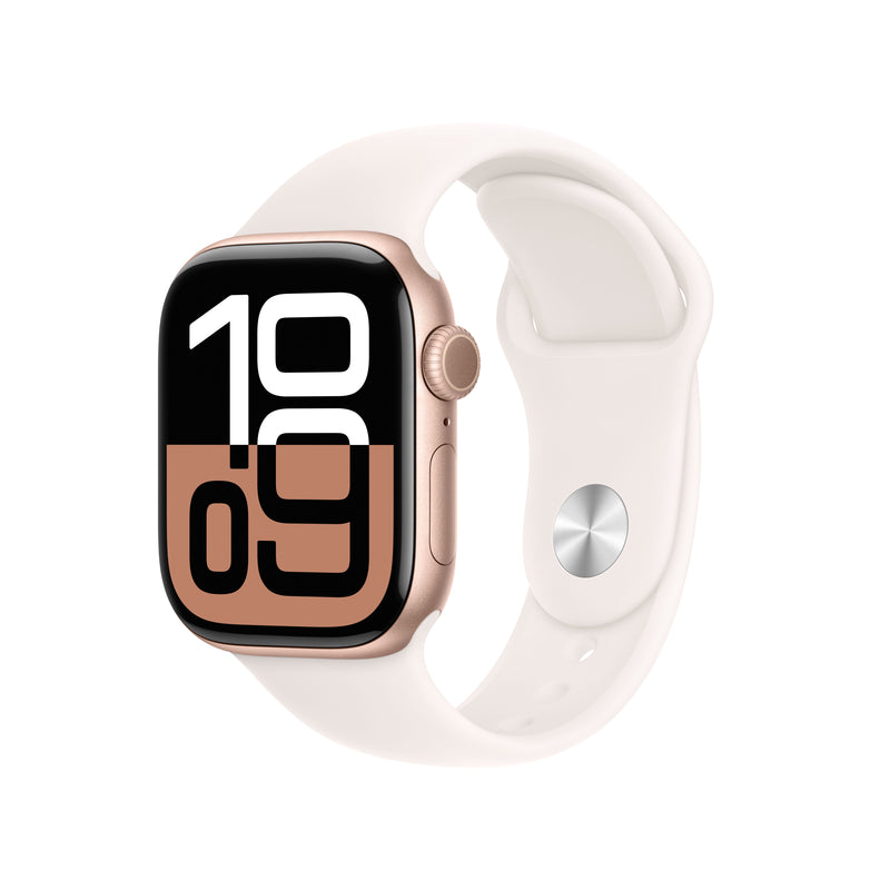 Apple Watch Series 10 GPS 42mm Rose Gold Aluminium Case with Light Blush Sport Band - S/M | MWWH3QA/A from Apple - DID Electrical