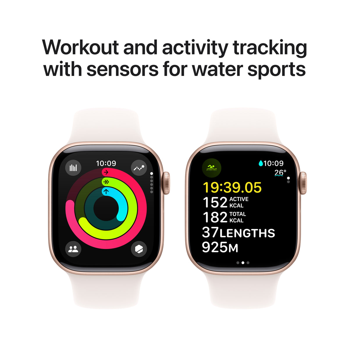 Apple Watch Series 10 GPS 42mm Rose Gold Aluminium Case with Light Blush Sport Band - S/M | MWWH3QA/A from Apple - DID Electrical