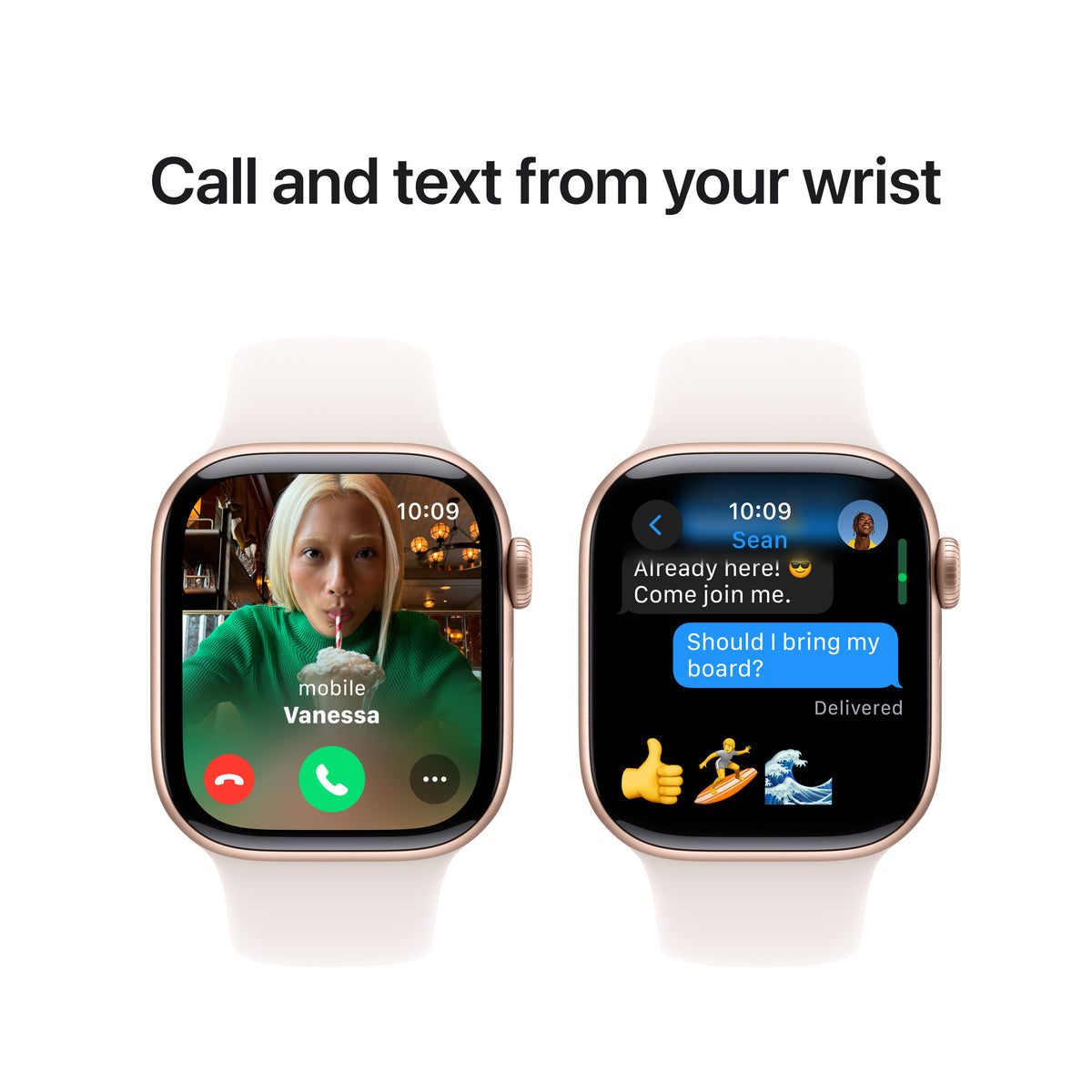Apple Watch Series 10 GPS 42mm Rose Gold Aluminium Case with Light Blush Sport Band - S/M | MWWH3QA/A from Apple - DID Electrical