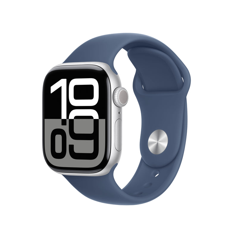 Apple Watch Series 10 GPS 42mm Silver Aluminium Case with Denim Sport Band - M/L | MWWC3QA/A from Apple - DID Electrical