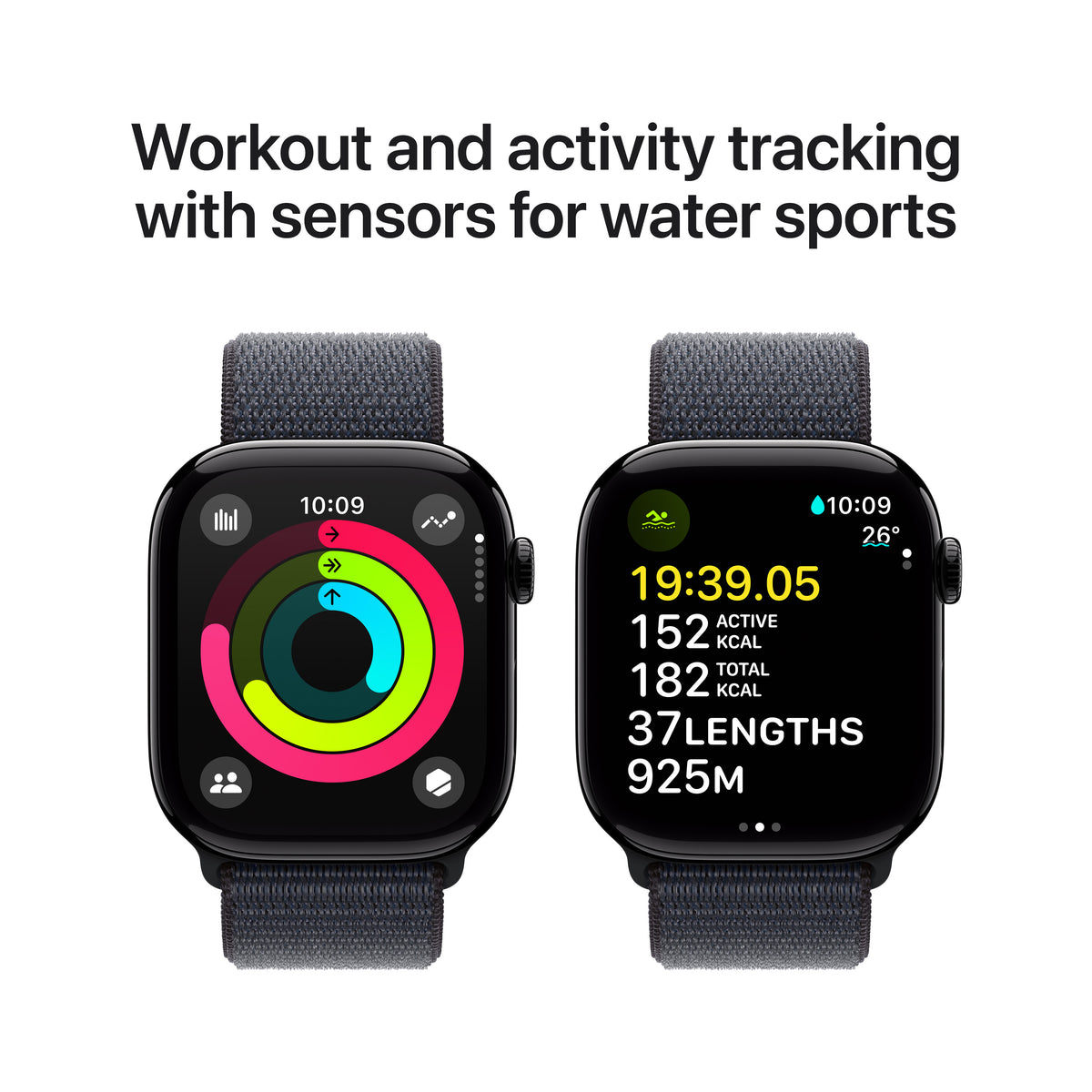 Apple Watch Series 10 GPS + Cellular 46mm Jet Black Aluminium Case with Black Sport Band - M/L | MWY43QA/A from Apple - DID Electrical