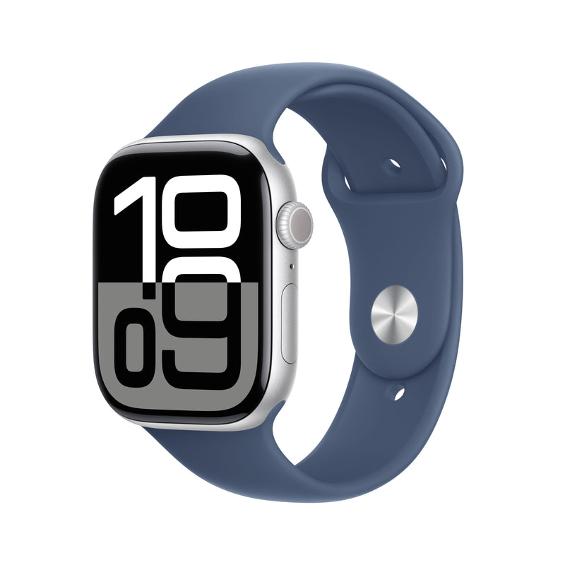 Apple Watch Series 10 GPS 46mm Silver Aluminium Case with Denim Sport Band - M/L | MWWM3QA/A from Apple - DID Electrical