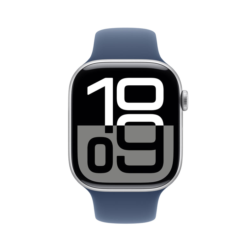Apple Watch Series 10 GPS 46mm Silver Aluminium Case with Denim Sport Band - M/L | MWWM3QA/A from Apple - DID Electrical