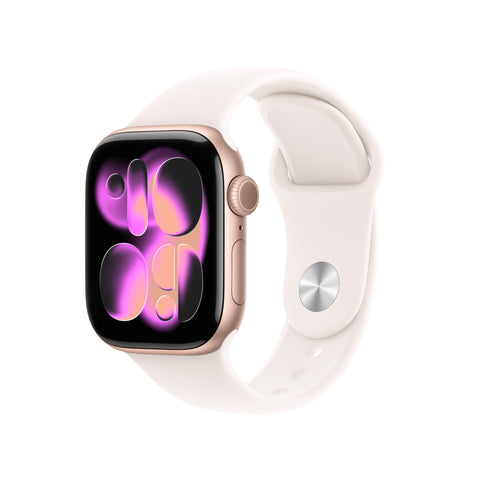 Apple Watch Series 11 GPS 42MM Rose Gold Aluminium Case with Light Blush Sport Band - S/M | MEU04MP/A