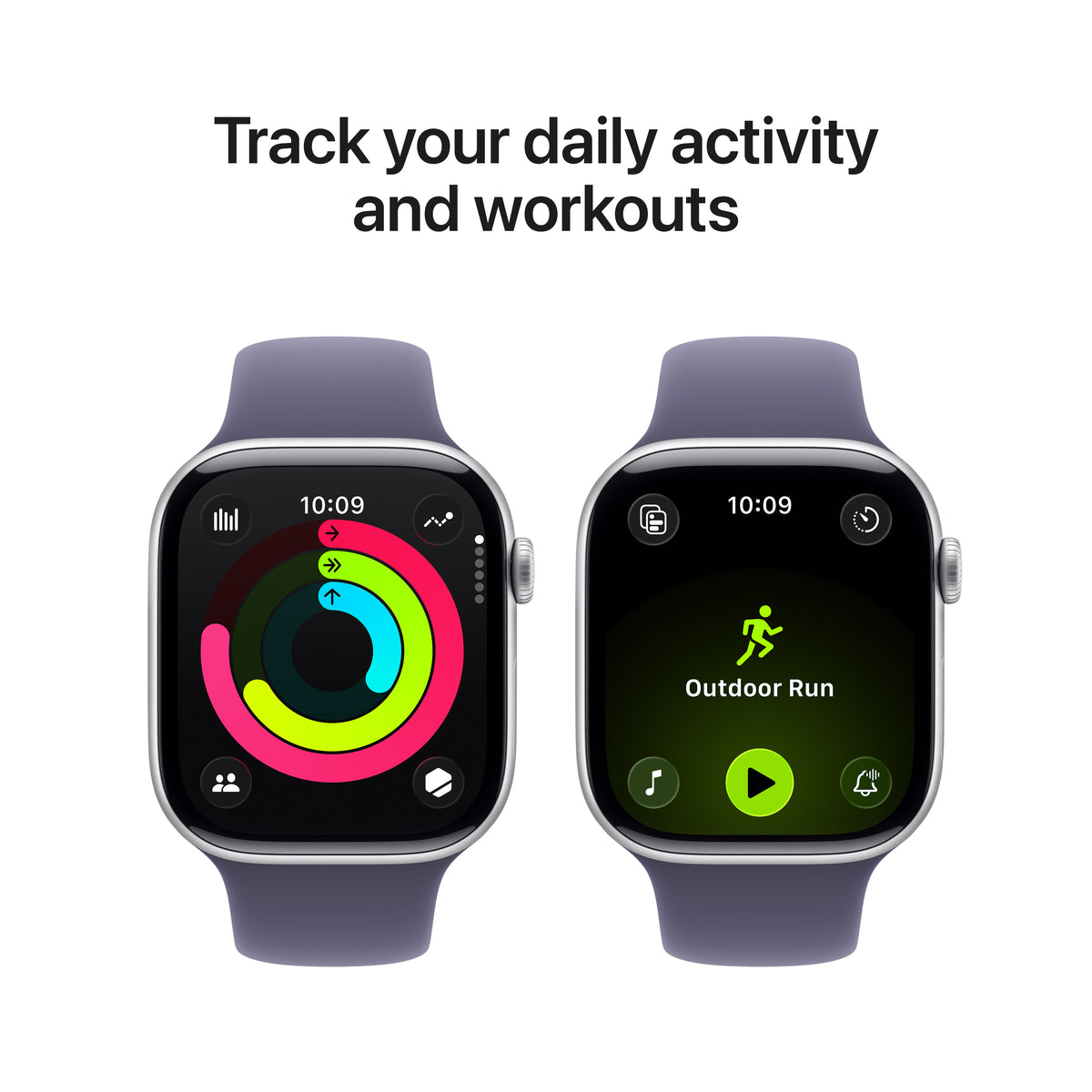 Apple Watch Series 11 GPS 46MM Silver Aluminium Case with Purple Fog Sport Band - S/M | MEV94MP/A from Apple - DID Electrical