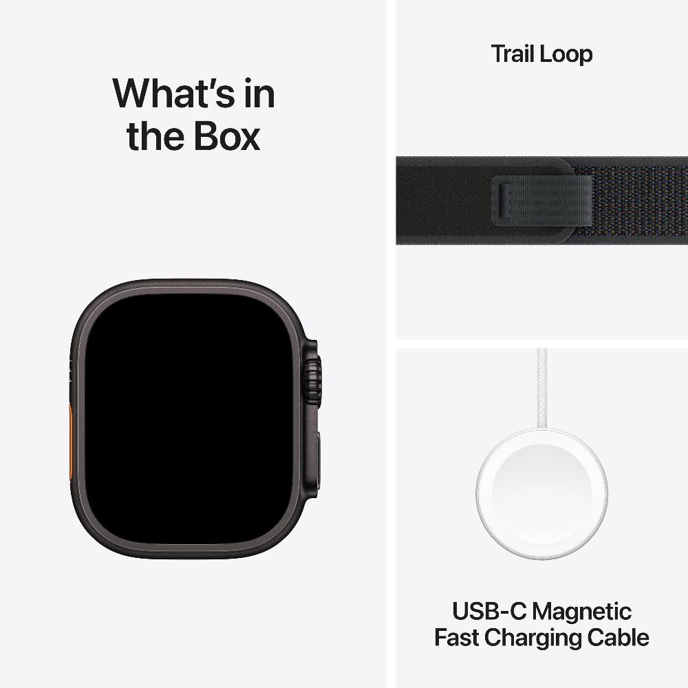Apple Watch Ultra 2 GPS + Cellular 49MM Black Titanium Case with Black Trail Loop - M/L | MX4V3QA/A from Apple - DID Electrical