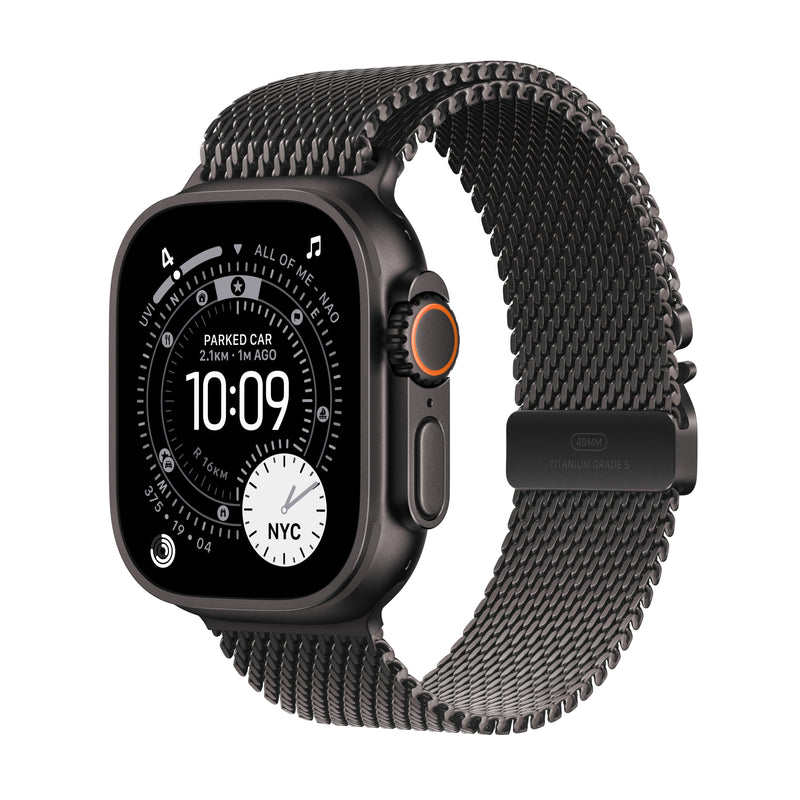 Apple Watch Ultra 3 GPS + Cellular 49mm Black Titanium Case with Black Titanium Milanese Loop - Large | MF1T4DH/A from Apple - DID Electrical
