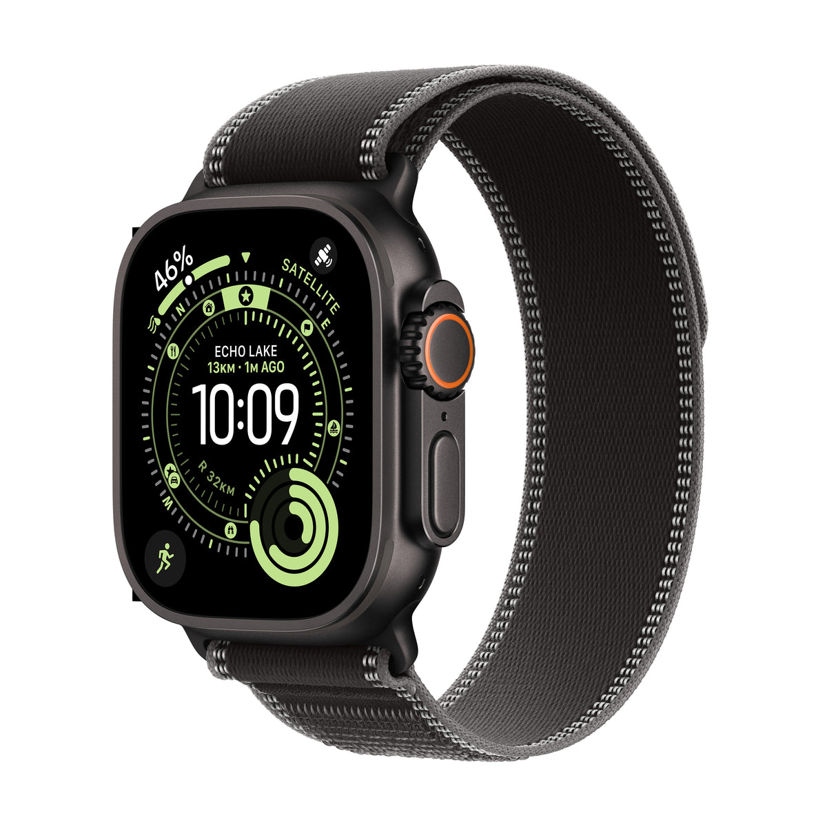Apple Watch Ultra 3 GPS + Cellular 49MM Black Titanium Case with Black/Charcoal Trail Loop - M/L | MF1H4DH/A from Apple - DID Electrical