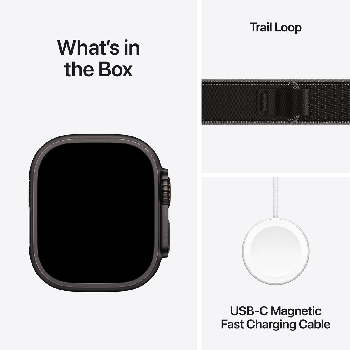 Apple Watch Ultra 3 GPS + Cellular 49MM Black Titanium Case with Black/Charcoal Trail Loop - M/L | MF1H4DH/A from Apple - DID Electrical