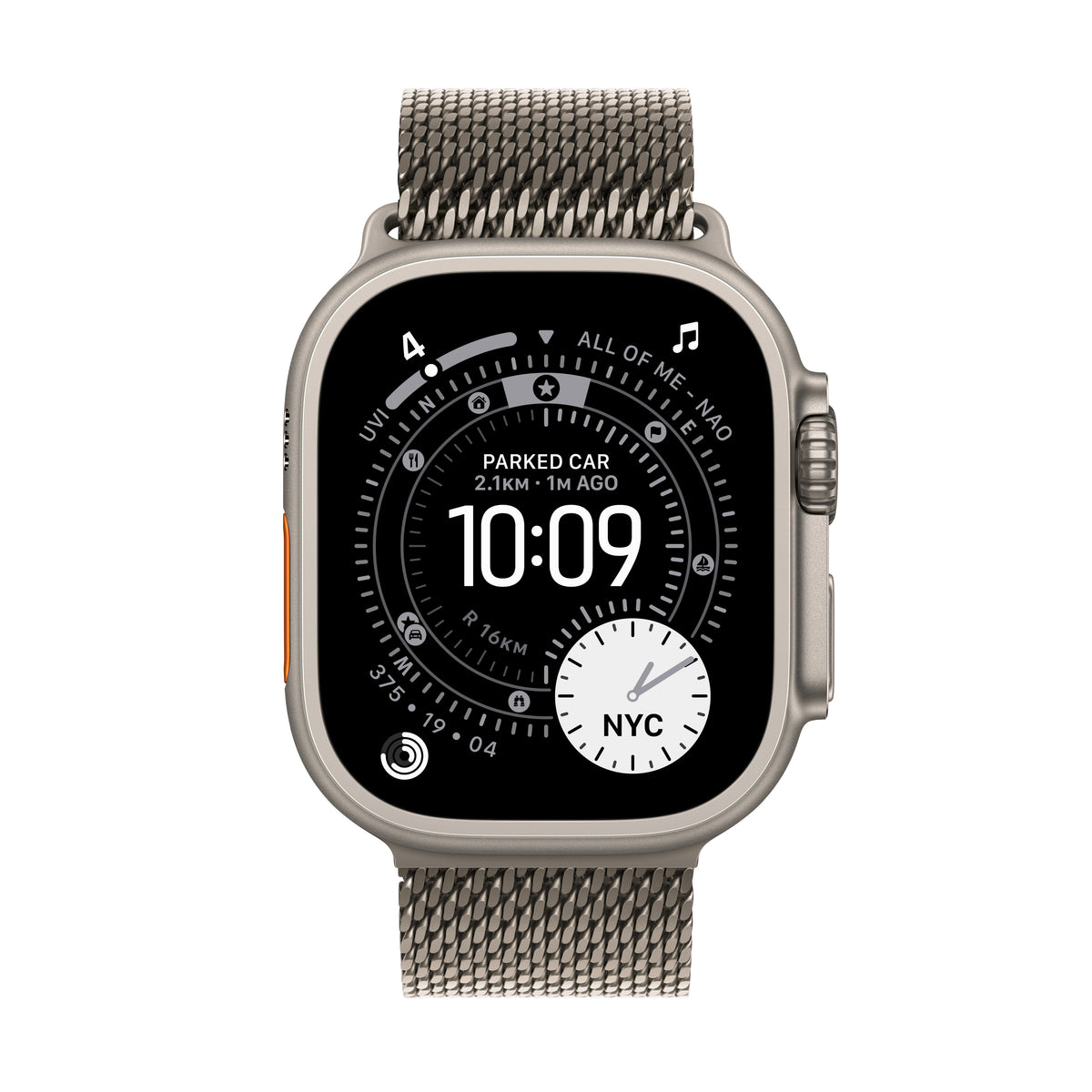 Apple Watch Ultra 3 GPS + Cellular 49mm Natural Titanium Case with Natural Titanium Milanese Loop - Large | MF0E4DH/A from Apple - DID Electrical