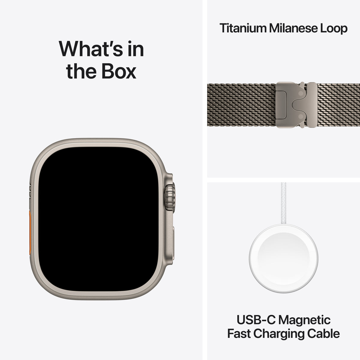 Apple Watch Ultra 3 GPS + Cellular 49MM Natural Titanium Case with Natural Titanium Milanese Loop - Medium | MEWY4DH/A from Apple - DID Electrical
