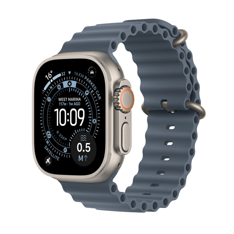 Apple Watch Ultra 3 GPS + Cellular 49mm Natural Titanium Case with Anchor Blue Ocean Band | MEWH4DH/A from Apple - DID Electrical