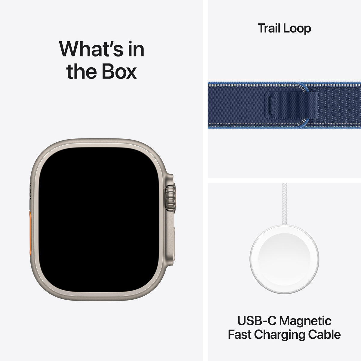 Apple Watch Ultra 3 GPS + Cellular 49mm Natural Titanium Case with Blue/Bright Blue Trail Loop - S/M | MEWR4DH/A from Apple - DID Electrical