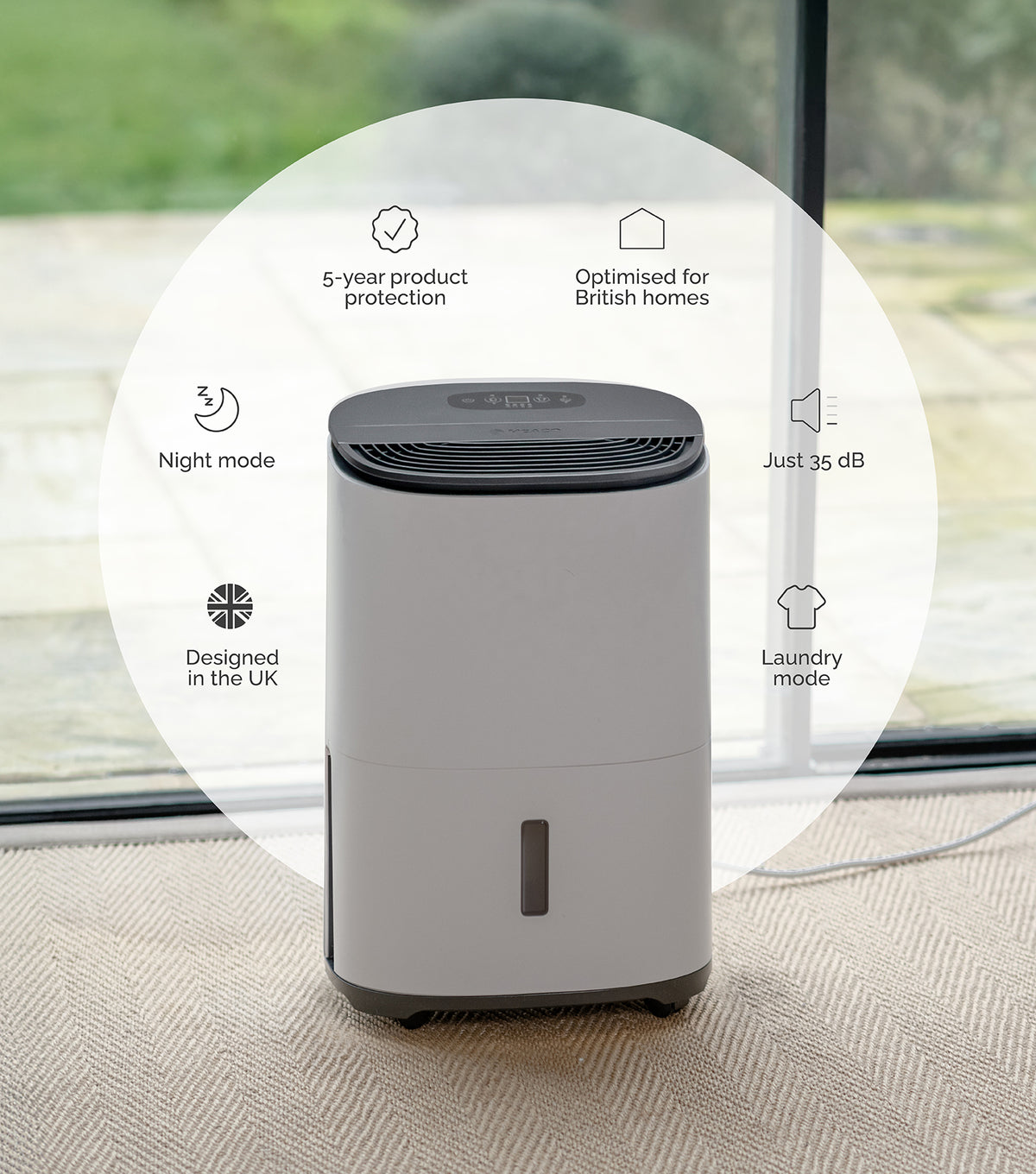 MeacoDry Arete One 12L Dehumidifier And Air Purifier - White | 44005/ARETE