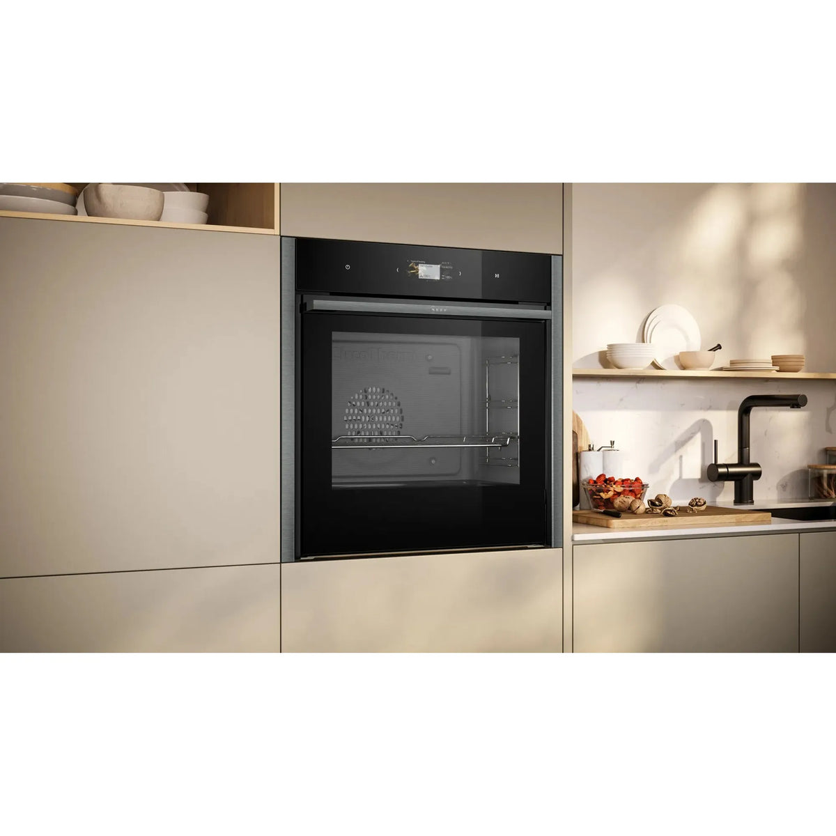 Neff N90 71L Built-In Electric Single Oven - Graphite Grey | B64CS51G0B from Neff - DID Electrical