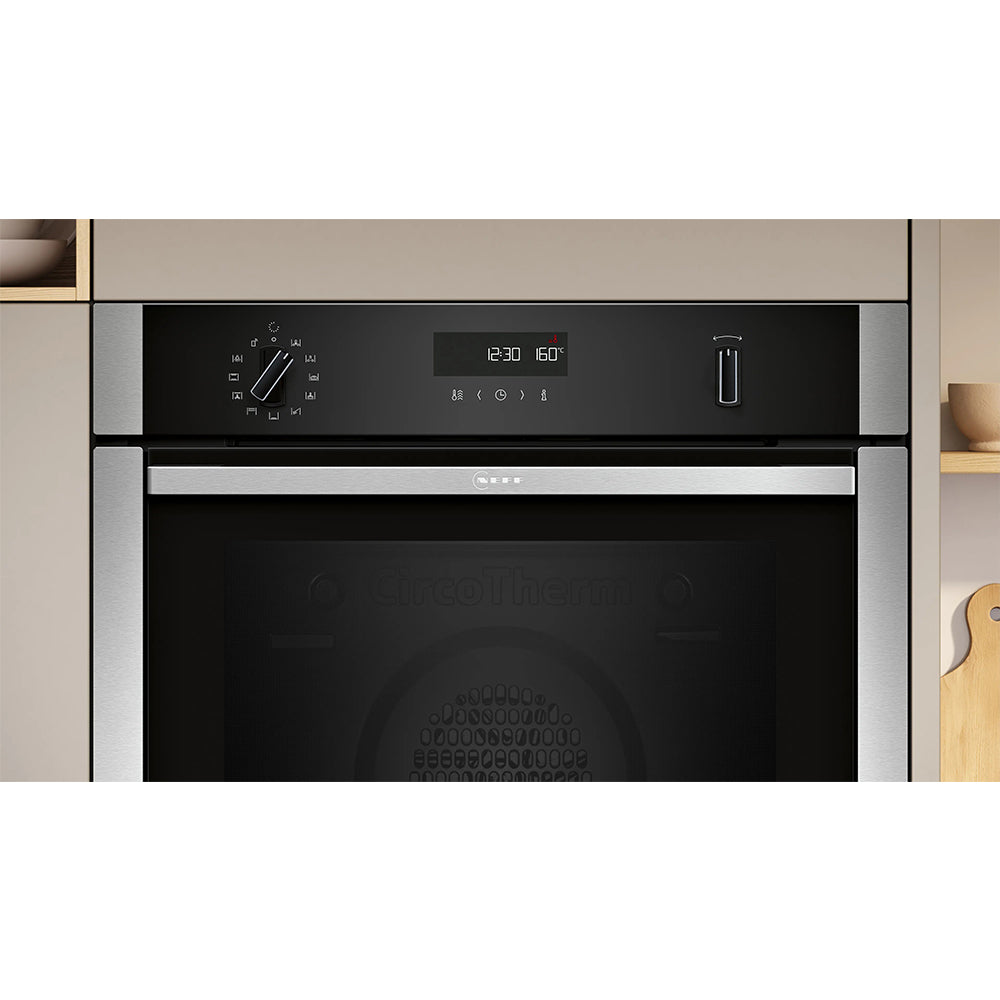 Neff N 50 72L Built-In Multifunction Electric Single Oven - Stainless Steel | B6ACH7AN7B from Neff - DID Electrical