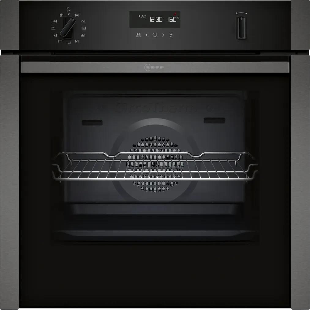 Neff N50 71L Built-In Electric Single Oven - Graphite Grey | B6ACH7HG0B from Neff - DID Electrical