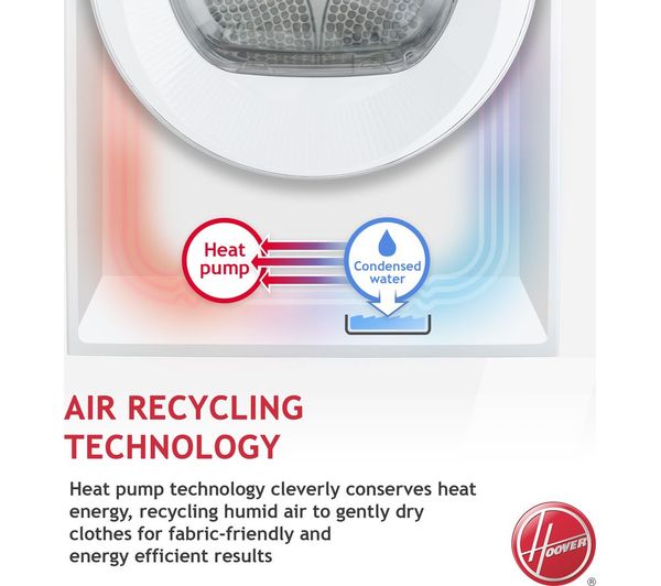 Hoover 7KG Built-In Heat Pump Tumble Dryer - White | BATD H7A2TCE-80