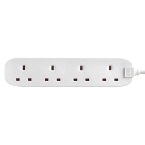 Masterplug 4 Socket 2 Metre Extension Lead - White | DID.ie - DID ...