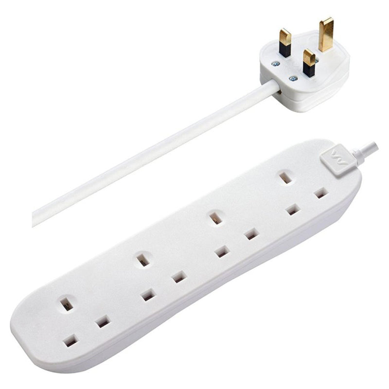 Masterplug 13A 4 Socket Extension Lead - White | BFG5N-MP from Masterplug - DID Electrical