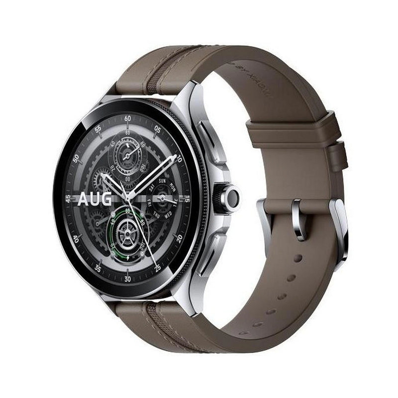 Xiaomi Watch 2 Pro Smart Watch with Brown Leather Strap - Silver | BHR7216GL from Xiaomi - DID Electrical