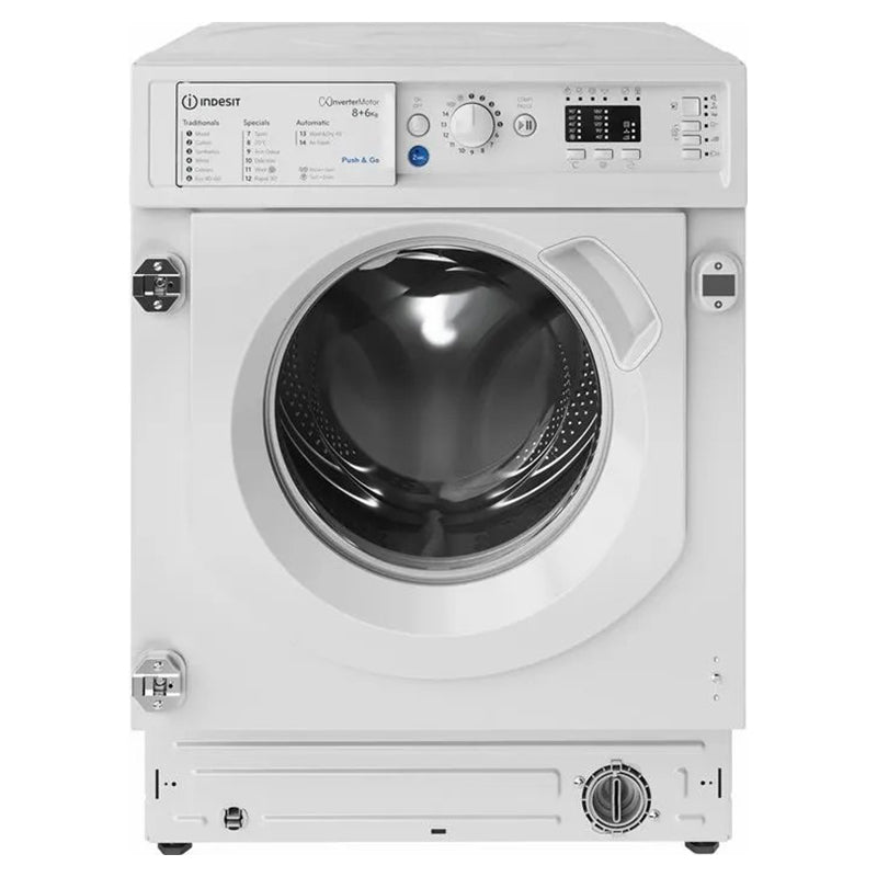 Indesit 8/6KG 1351 Spin Built-In Washer Dryer - White | BIWDIL861485UK from Indesit - DID Electrical