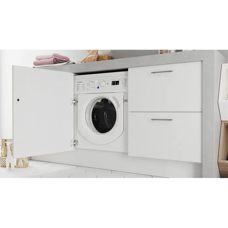 Indesit 8/6KG 1351 Spin Built-In Washer Dryer - White | BIWDIL861485UK from Indesit - DID Electrical