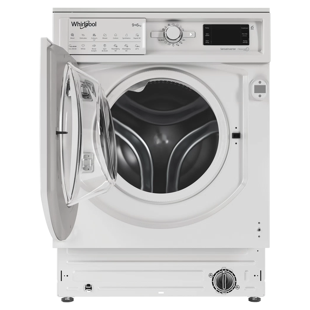 Whirlpool 9KG/6KG 1400 Spin Built-In Washer Dryer - White | BIWDWG961485UK from Whirlpool - DID Electrical