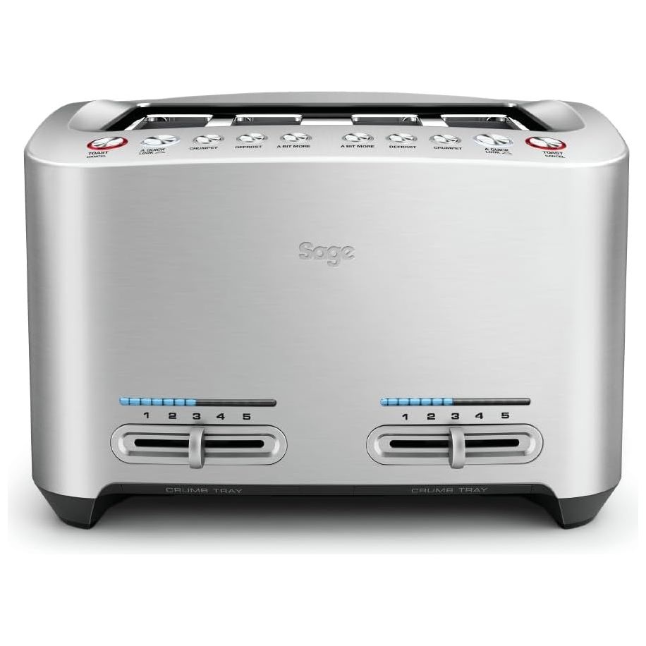 Sage The Smart Toast 1900W 4 Slice Toaster - Brushed Aluminium | BTA845UK from Sage - DID Electrical