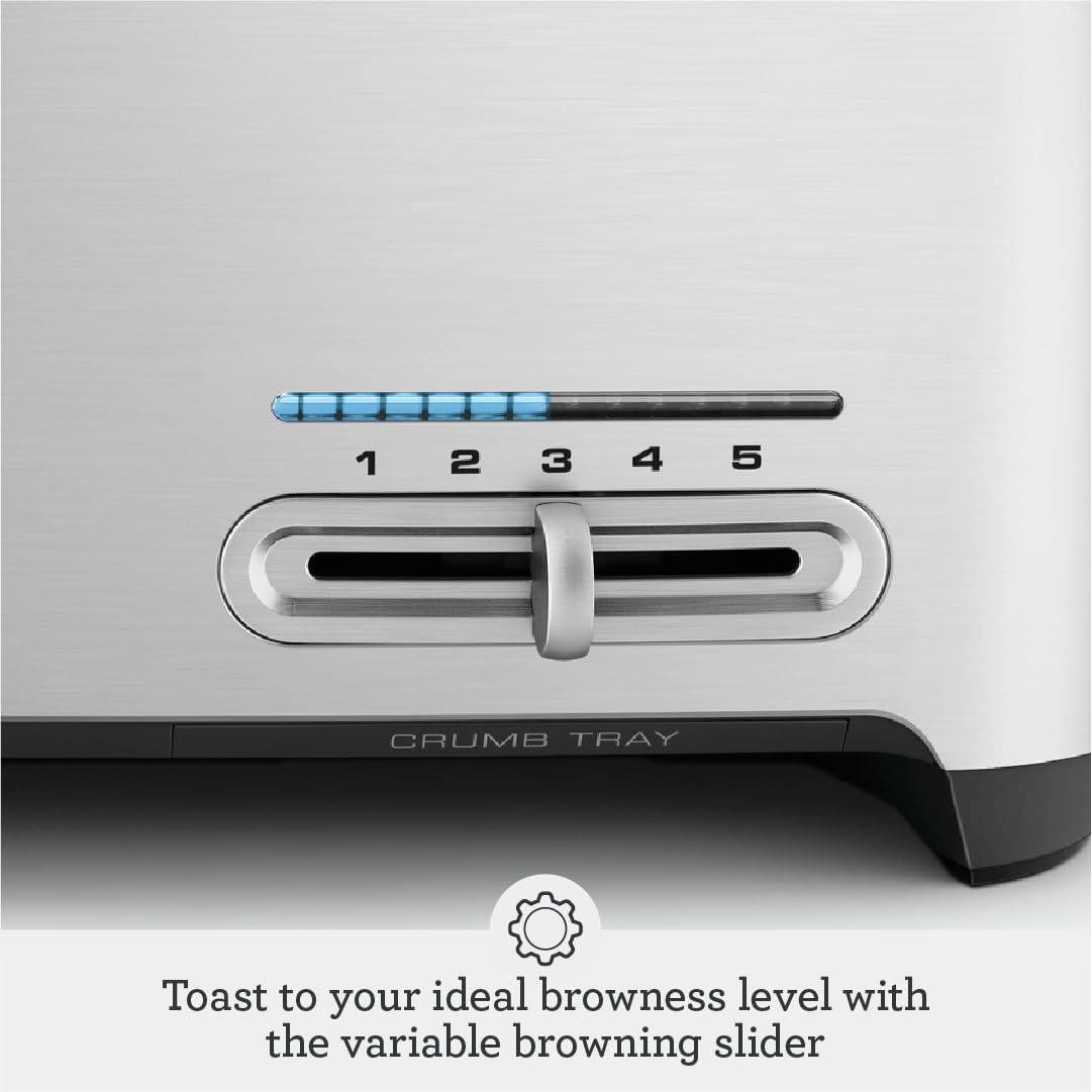 Sage The Smart Toast 4 Slice Toaster - Brushed Aluminium | BTA845UK from Sage - DID Electrical