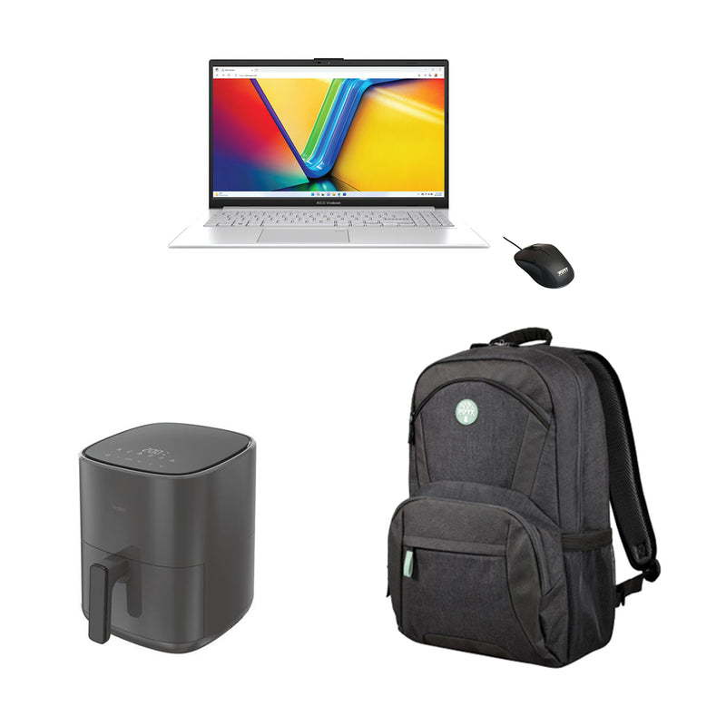 Asus Vivobook Go 15 Intel Core i3 15.6" 8GB/128GB Laptop Bundle - Cool Silver | BTS02 from Asus - DID Electrical