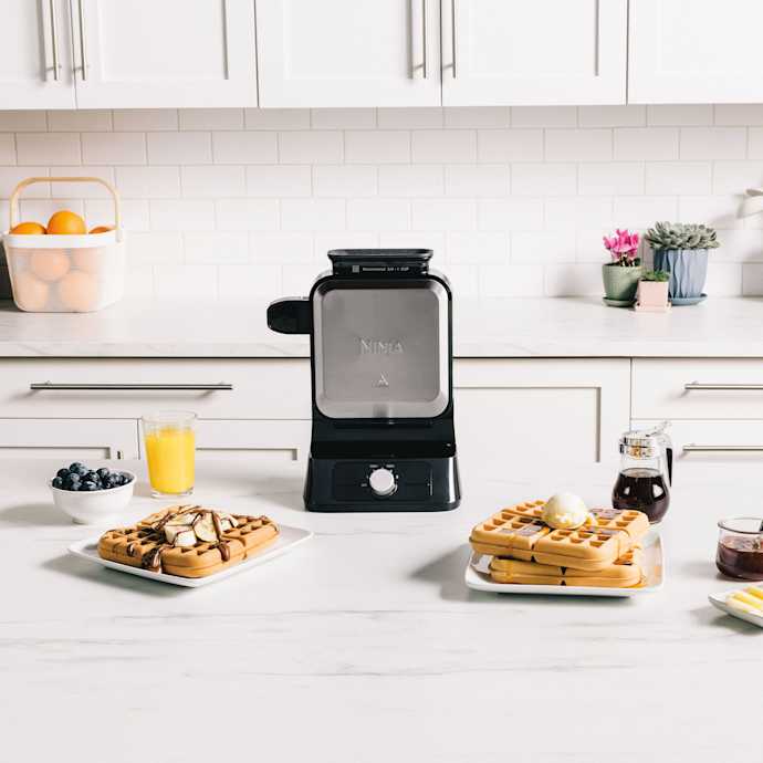 Ninja Belgian Waffle Maker - Black & Silver | BW1000UK