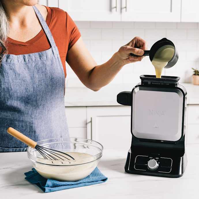 Ninja Belgian Waffle Maker - Black & Silver | BW1000UK