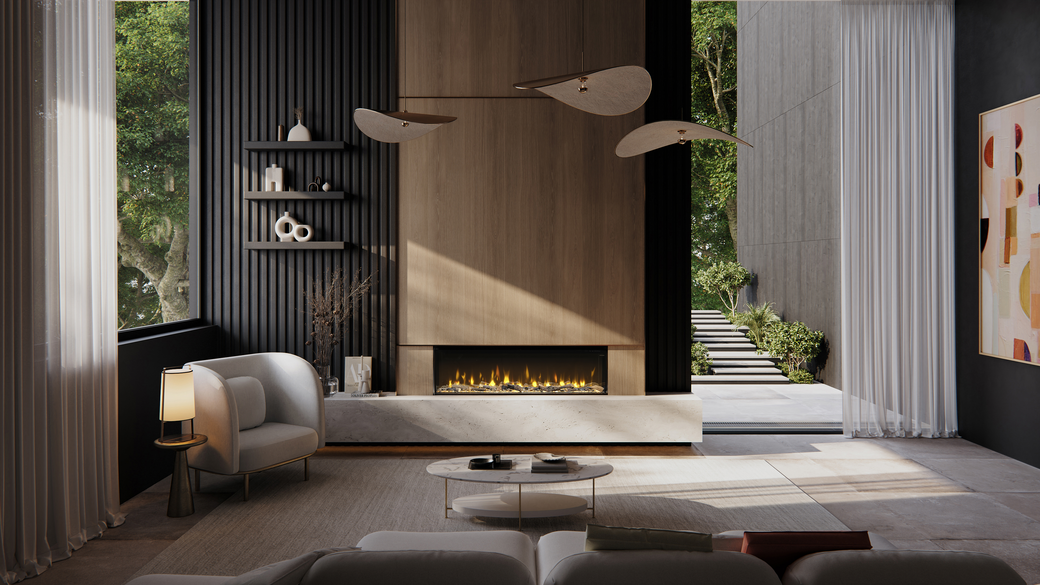 Dimplex Ignite Bold 74" Built-In Electric Fire - Black | BXLF1800