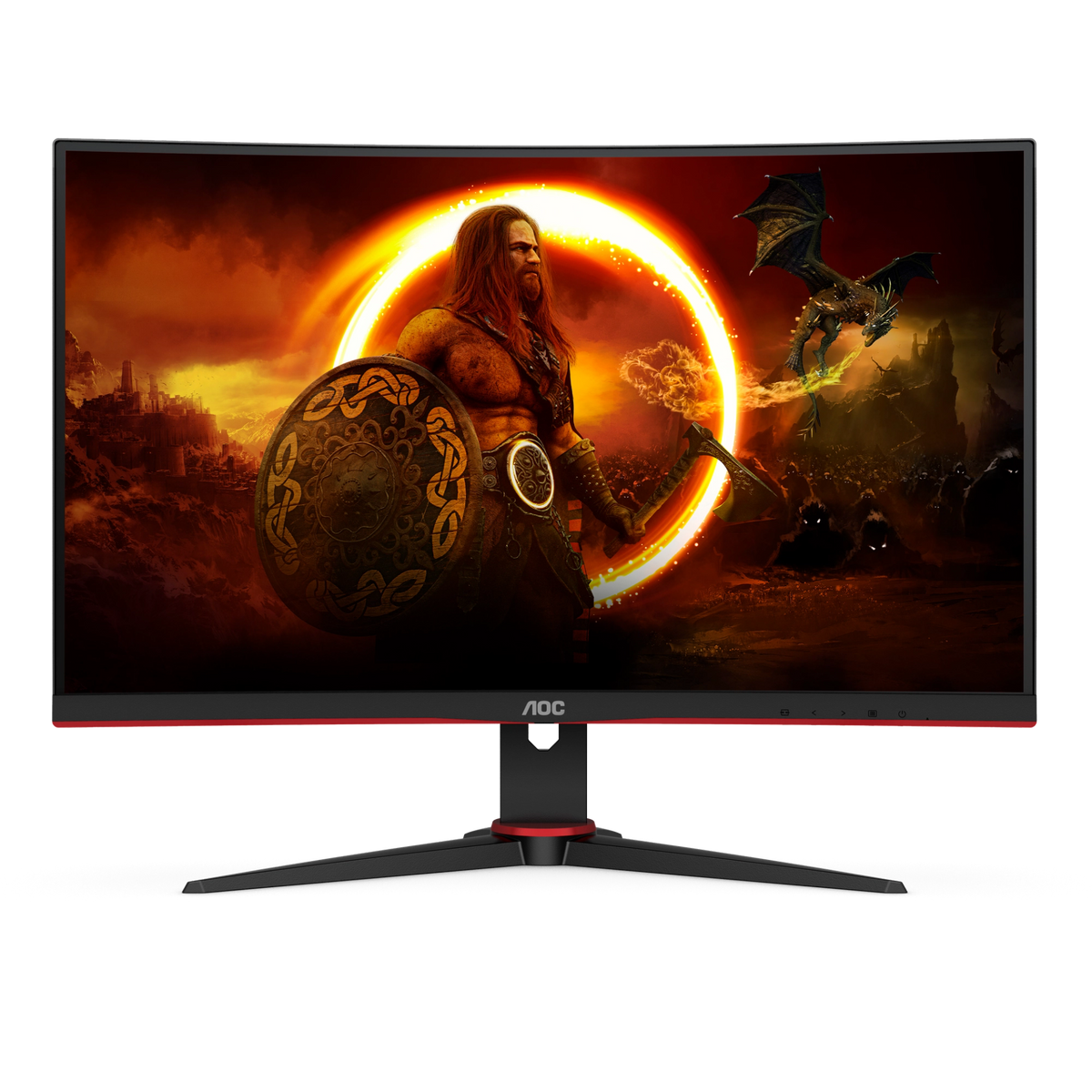 AOC 23.6" FHD Gaming Monitor - Black & Red | C24G2AE/BK