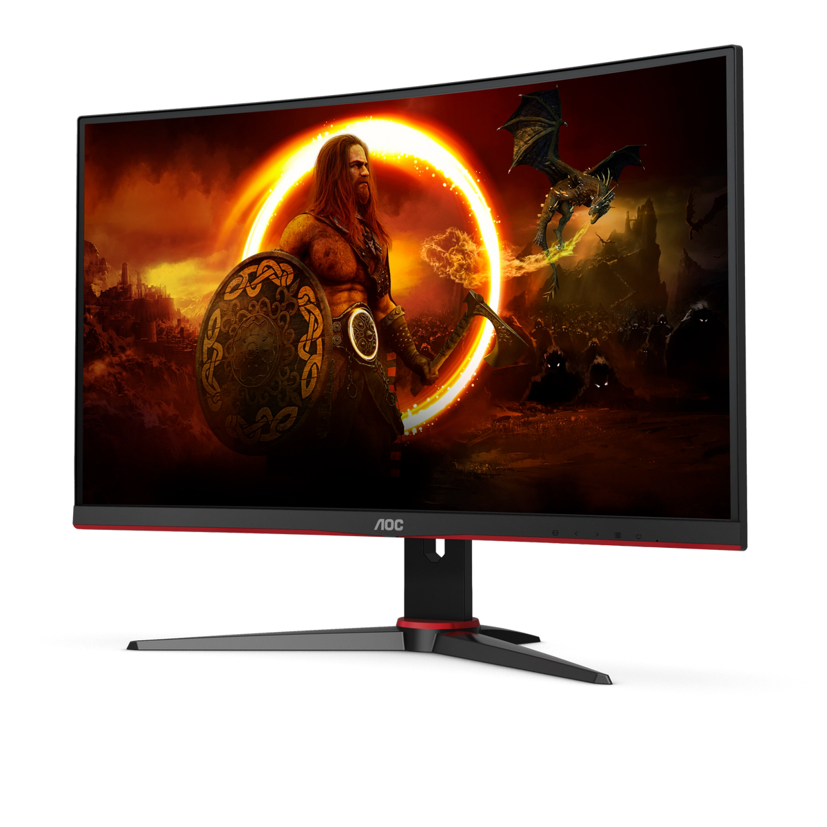 AOC 23.6" FHD Gaming Monitor - Black & Red | C24G2AE/BK